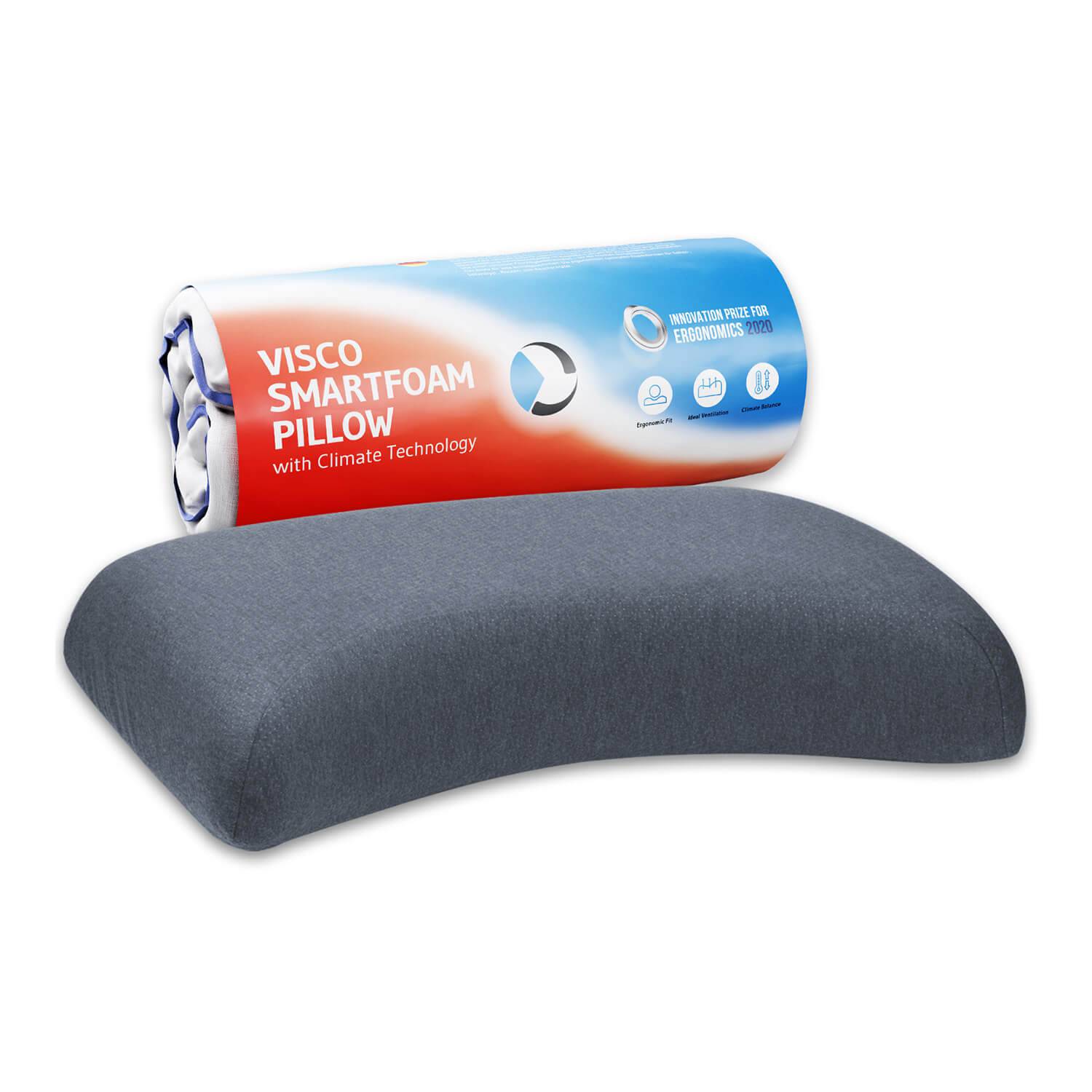 Nackenstützkissen LUNA QuickDry mit Schulterbogen für Seiten- und Rückenschläfer, aus Visco Schaum, höhenverstellbar und ergonomisch - Third of Life