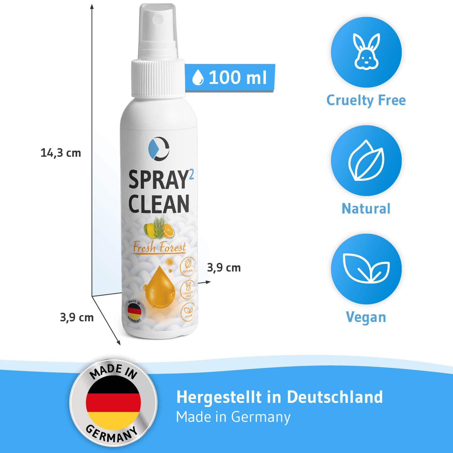 SPRAY² Clean Fresh Forest Cleaning-Kissenspray - Third of Life