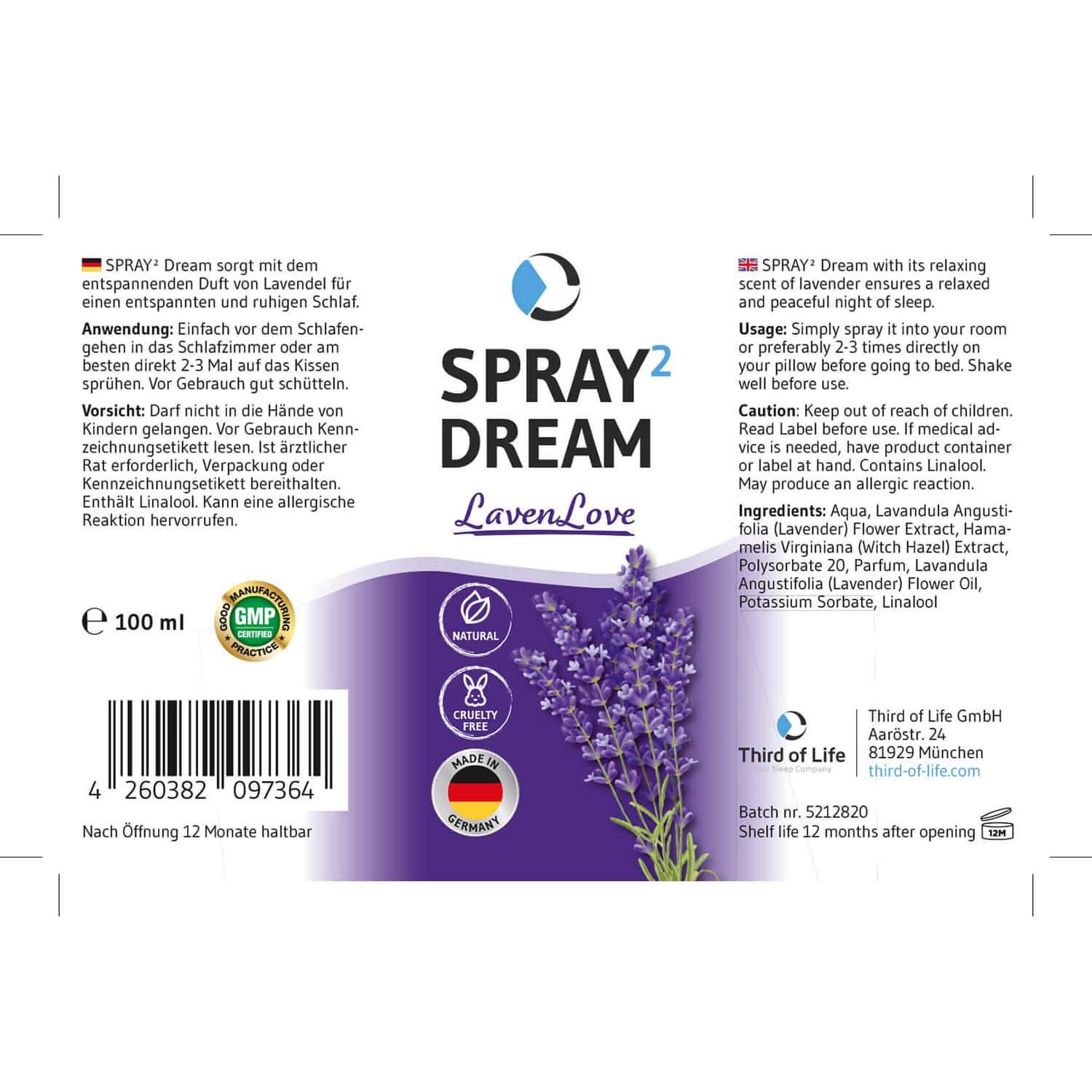 SPRAY² Dream LavenLove Aroma-Kissenspray - Third of Life