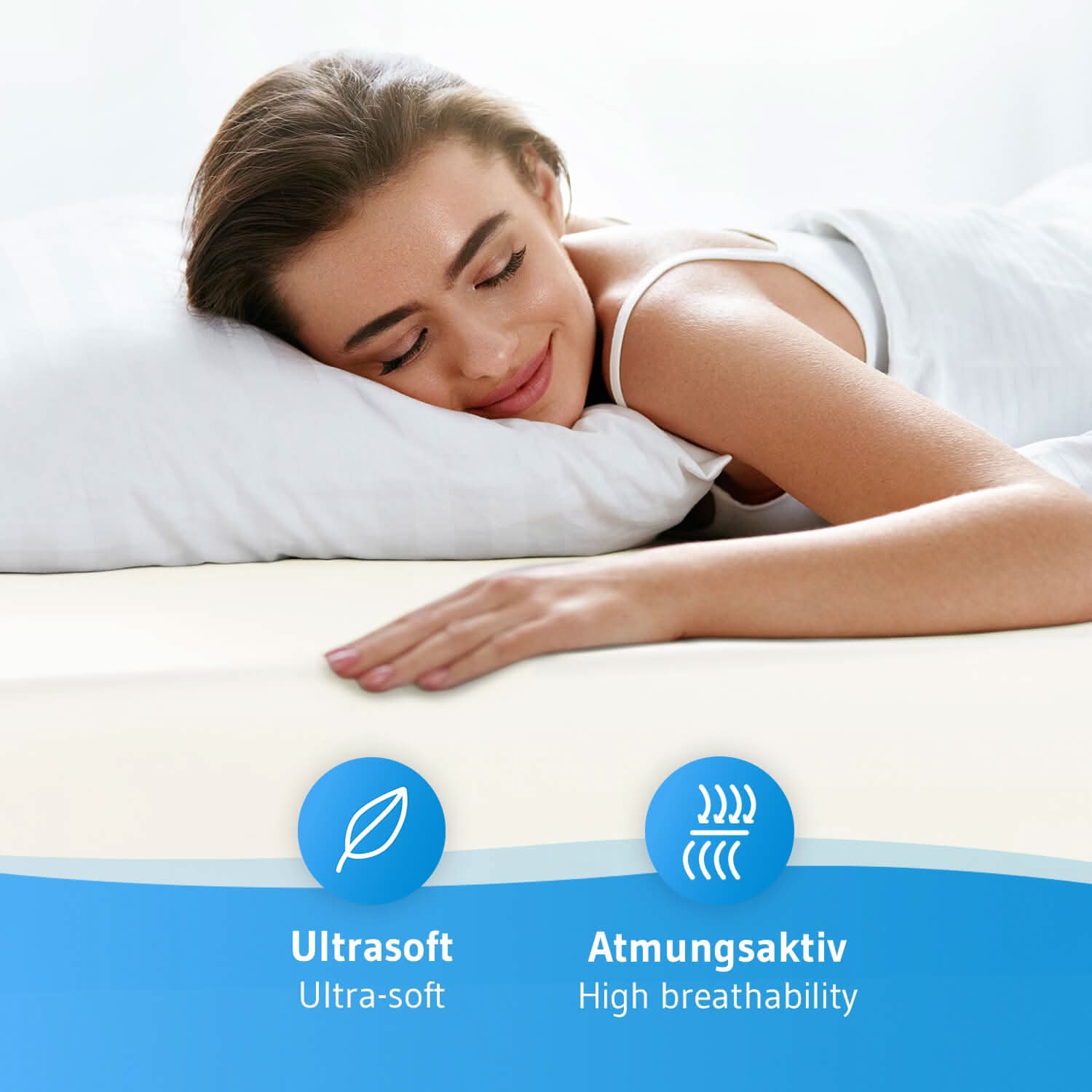 Jersey-Spannbettlaken aus 100 % Baumwolle ALBA, supersoft und atmungsaktiv, fusselfrei - Third of Life