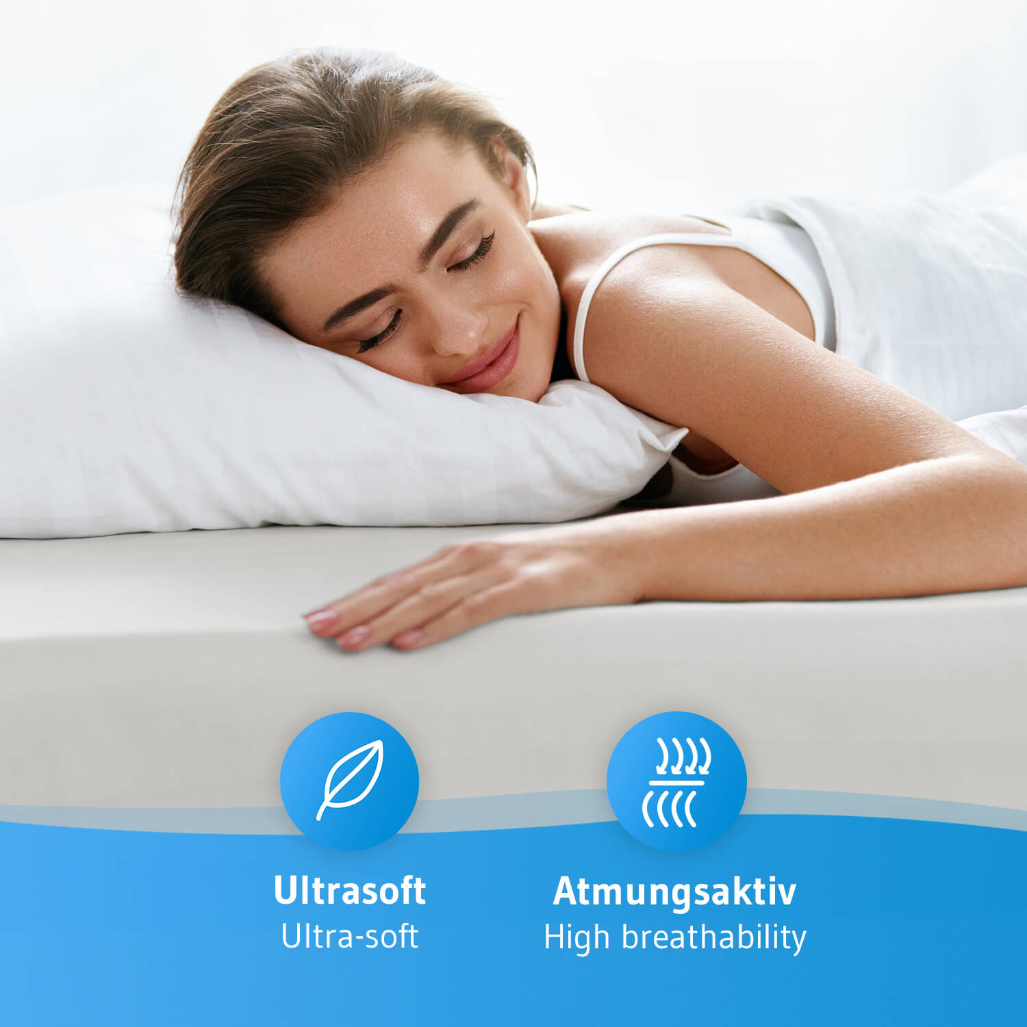 Jersey-Spannbettlaken aus 100 % Baumwolle ALBA, supersoft und atmungsaktiv, fusselfrei - Third of Life