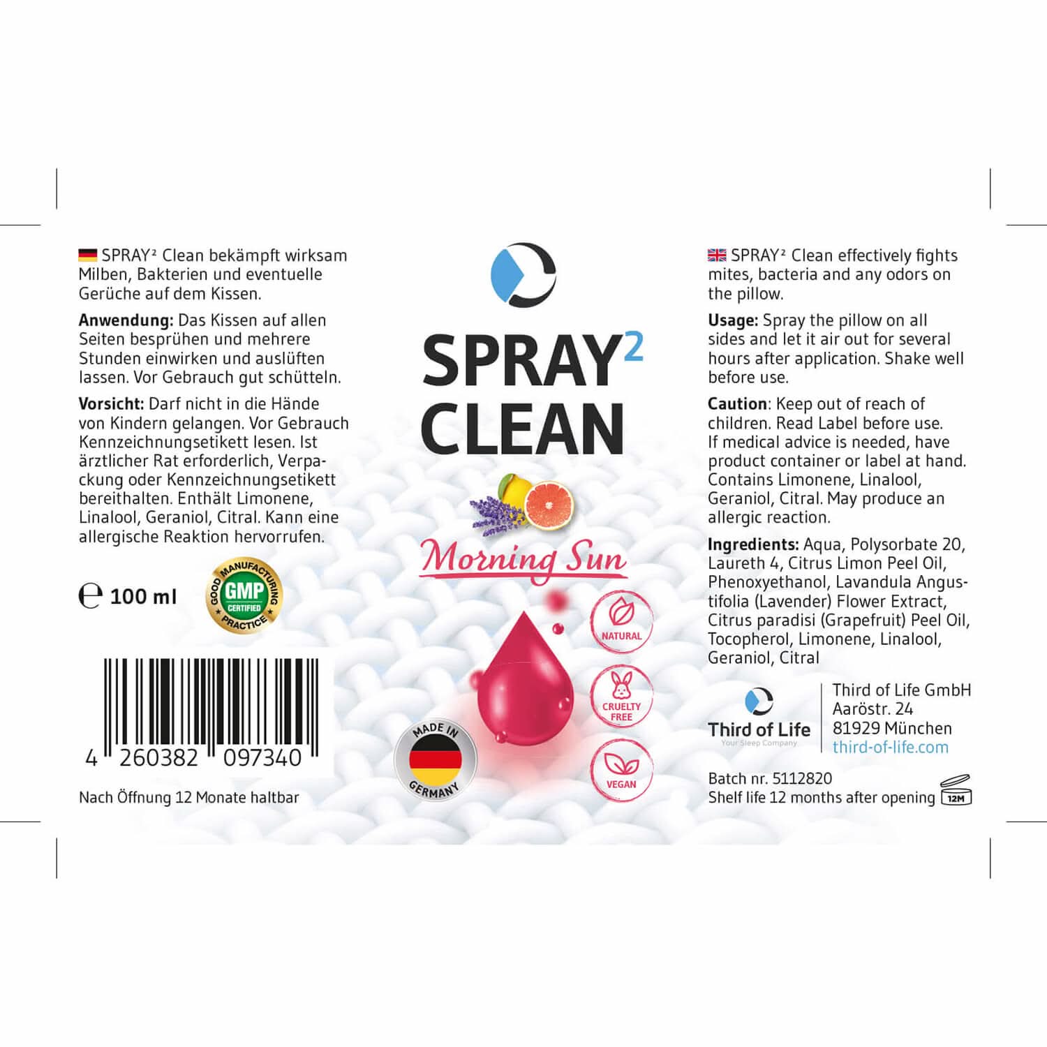SPRAY² Clean Morning Sun Cleaning-Kissenspray - Third of Life