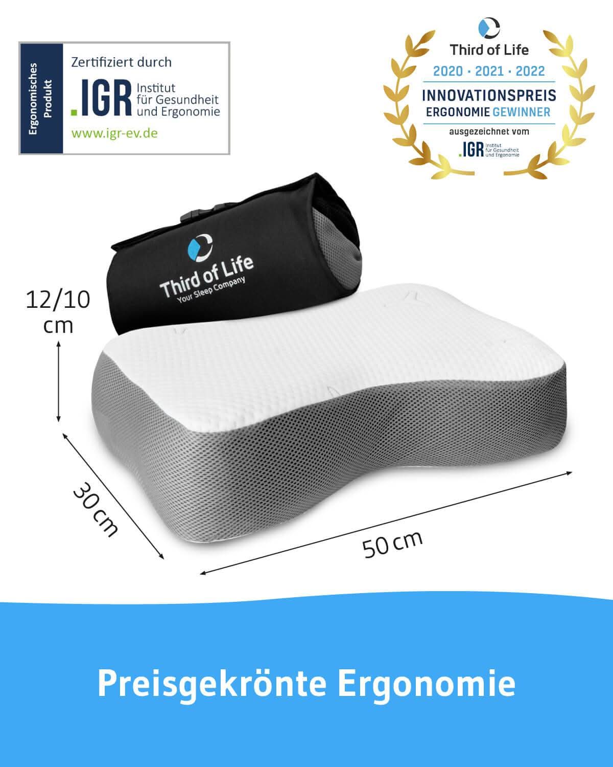 Nackenkissen ReCharge Intense mit Bambus-Aktivkohle Viscoschaum - Third of Life