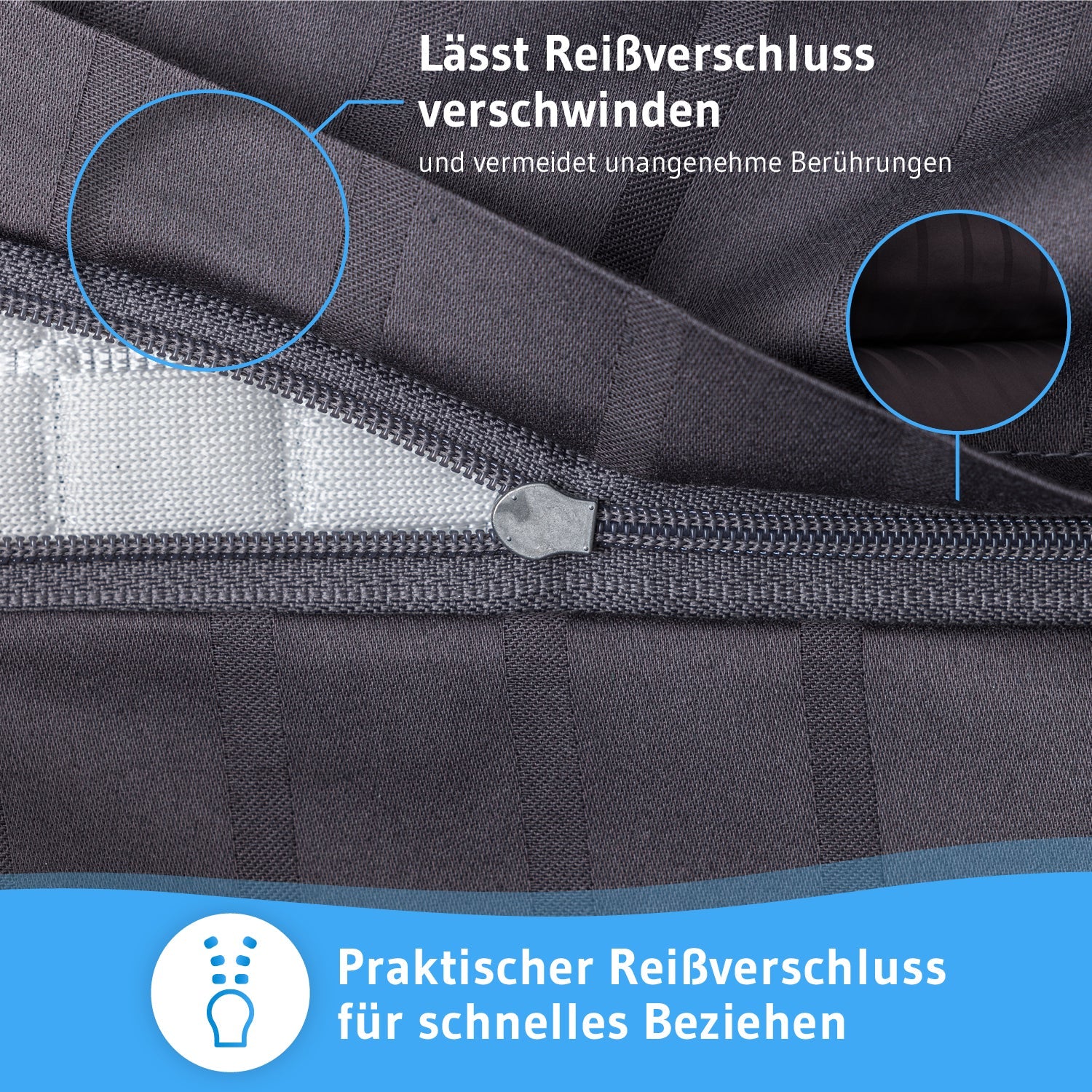 Mako-Satin Bettwäsche ELLA - 100% Baumwolle - STANDARD 100 by OEKO-TEX® – warm & flauschig - Third of Life