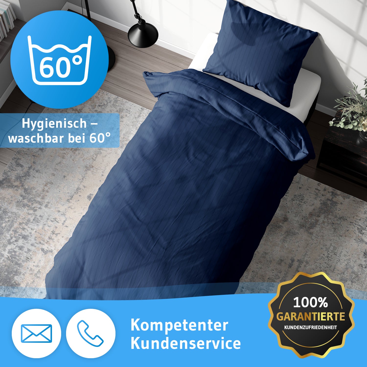 Nachtblau gestreift