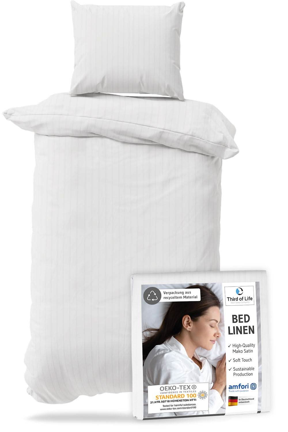 Mako-Satin Bettwäsche ELLA - 100% Baumwolle - STANDARD 100 by OEKO-TEX® – warm & flauschig - Third of Life