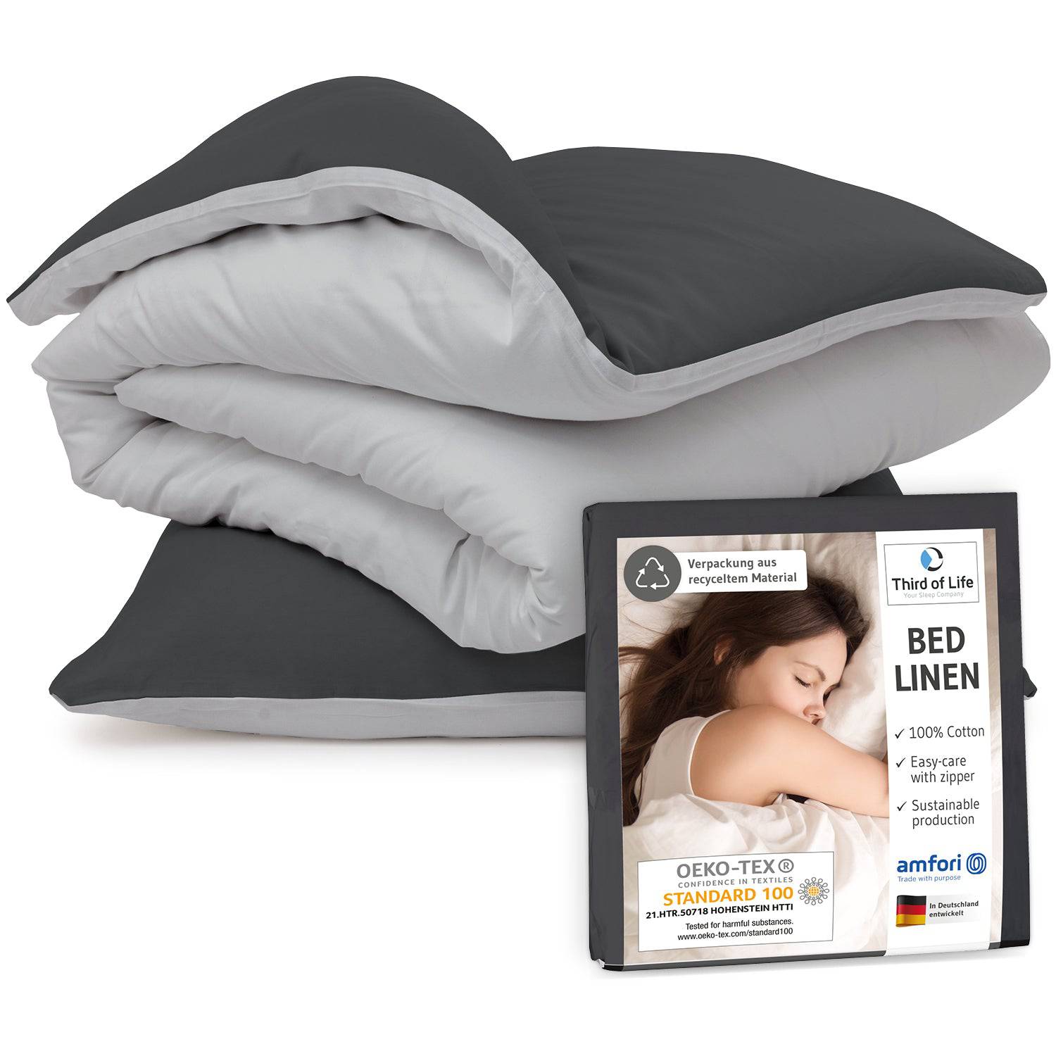 Renforce Bettwäsche NINO - 100% Baumwolle - STANDARD 100 by OEKO-TEX® – leicht & luftig - Third of Life