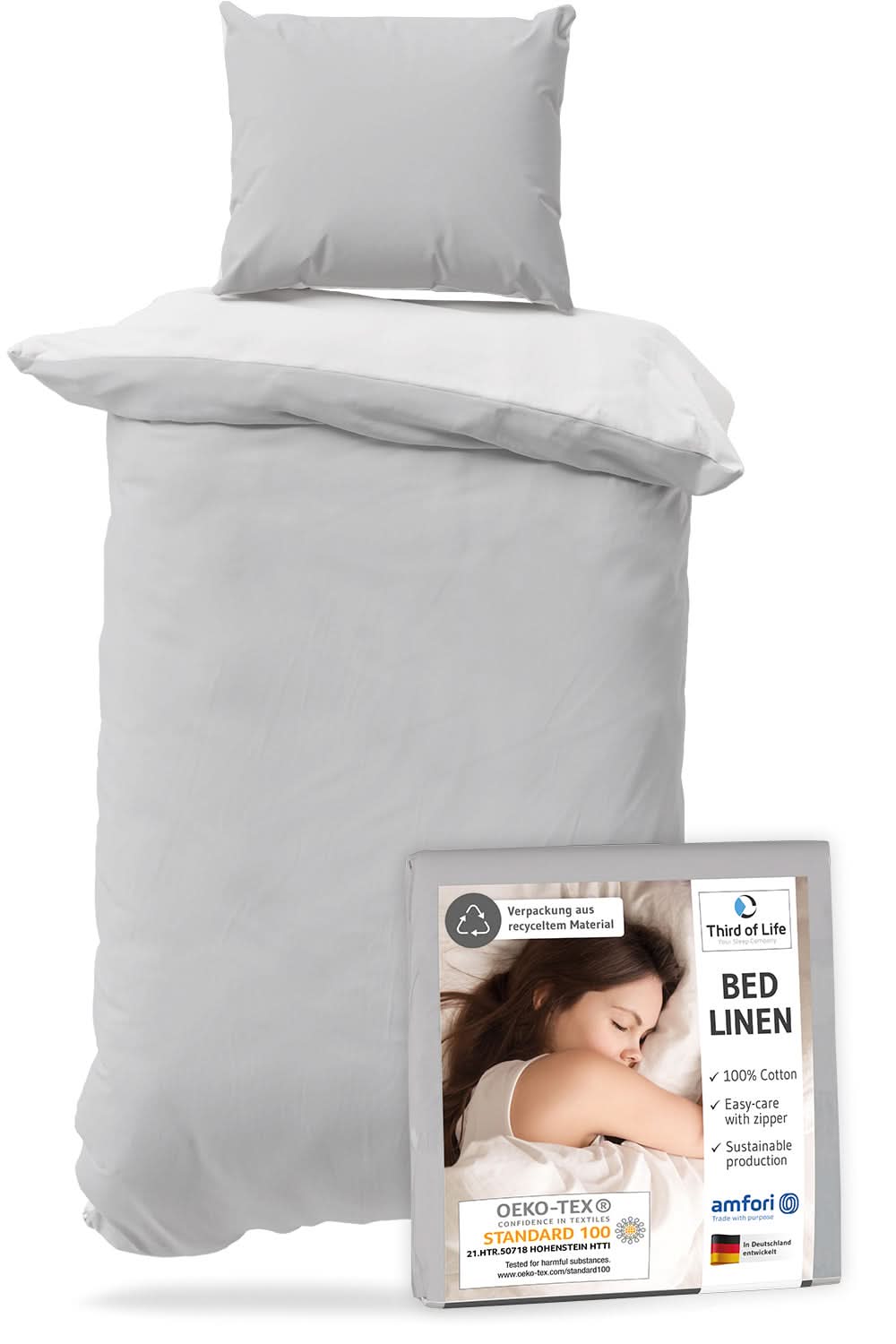 Renforce Bettwäsche NINO - 100% Baumwolle - STANDARD 100 by OEKO-TEX® – leicht & luftig - Third of Life