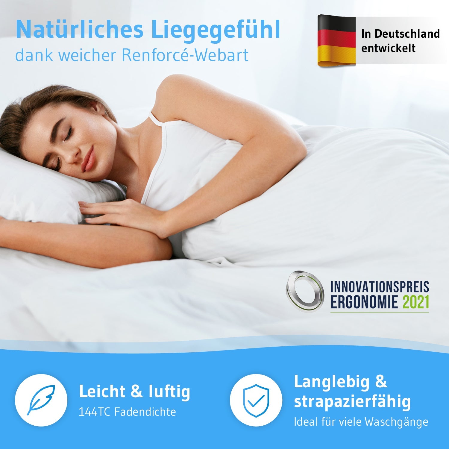Renforce Bettwäsche NINO - 100% Baumwolle - STANDARD 100 by OEKO-TEX® – leicht & luftig - Third of Life