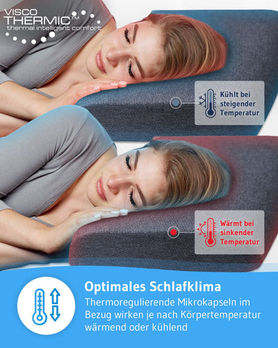 9. Bild von Bauchschläferkissen HADAR low 6 cm hoch aus Visco Schaum, zertifizierte Ergonomie und Thermoregulierung, passt in 40 x 80 cm Bezug