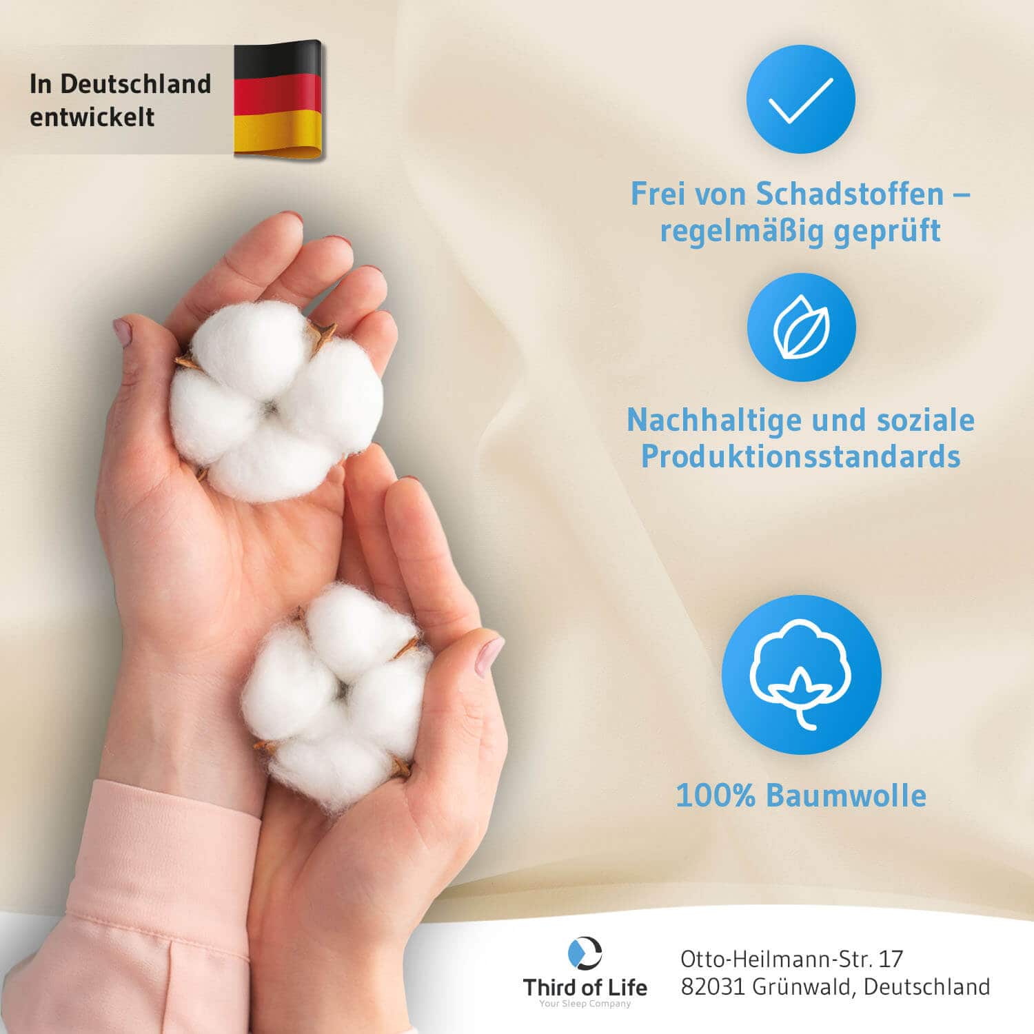 Kindergrößen: Jersey-Spannbettlaken aus 100 % Baumwolle ALBA,supersoft und atmungsaktiv, fusselfrei - Third of Life